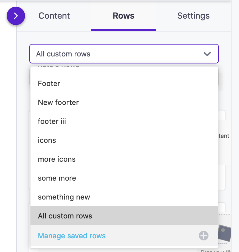 select manage saved rows from the Rows drop down box