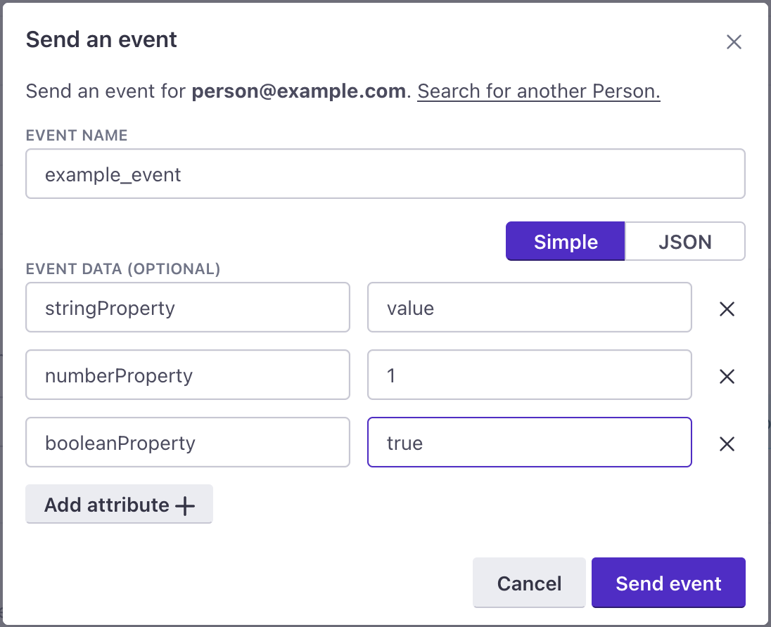 example event representing json